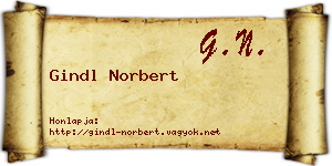 Gindl Norbert névjegykártya